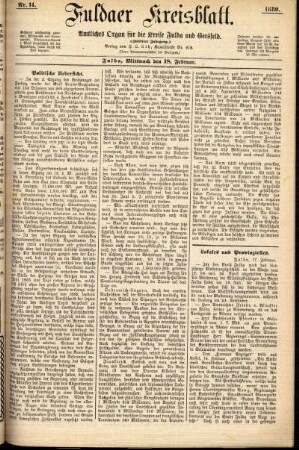 Ausgabe vom Mittwoch, den 18. Februar 1880.