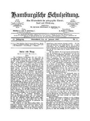 Unsere erste Sorge : (Schluß)
