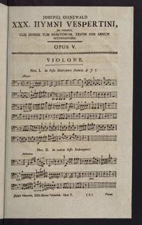 1-12, Opus V. Violone.