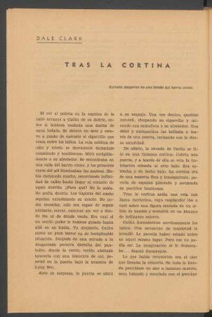 Tras la cortina : Extraño despertar en una tienda del barrio chino.
