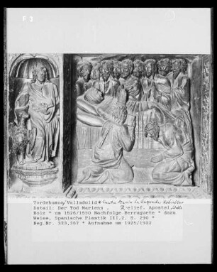 Hochaltar, Relief: Marientod und der Evangelist Johannes