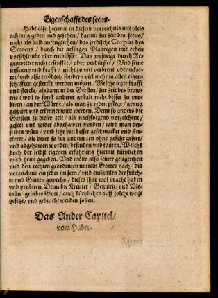 Das Ander Capitel/ vom Haber.
