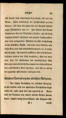 Aeußere Verfaßund der jüdischen Religion
