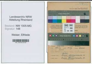 Entnazifizierung Elfriede Weiser , geb. 10.05.1913 (Putzfrau)
