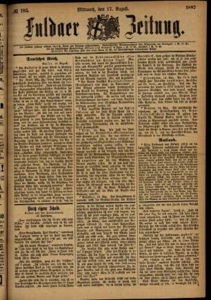 Ausgabe vom Mittwoch, den 17. August 1887.