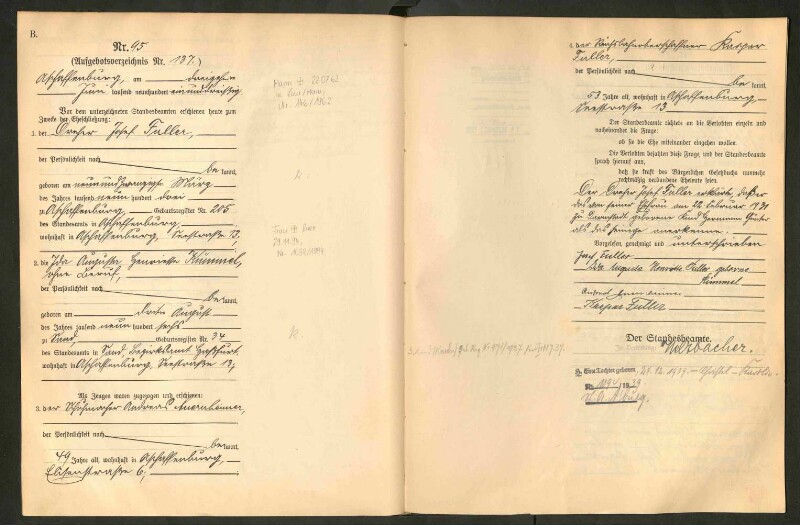 Standesamtsbuch der Stadt Aschaffenburg: Eheschließungen 252/1930 - 130/1931