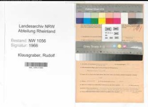 Entnazifizierung Rudolf Klausgraber , geb. 23.03.1912 (Angestellter)