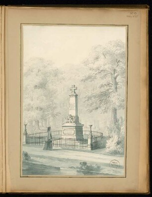 Gefallenendenkmal, Stendal Monatskonkurrenz März 1875: Perspektivische Ansicht