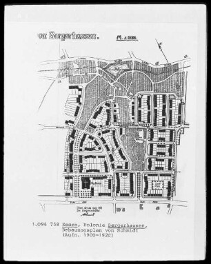 Bebauungsplan der Kolonie Bergerhausen in Essen