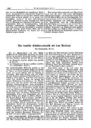 Der deutsche Schüleraustausch mit dem Ausland : [Nichtamtlicher Teil]
