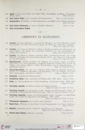25-26 Arbeiten in Elfenbein (Nr. 506 - 523)