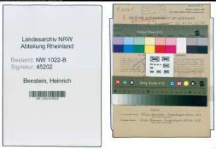 Entnazifizierung Heinrich Benstein , geb. 17.03.1902 (Telegraphensekretaer)