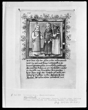 Jacobus Palladini de Anacharano, Prozeß des Teufels Belial mit Christus; der 'Grüne Teufel' — Moses, Jesaias und Jeremias