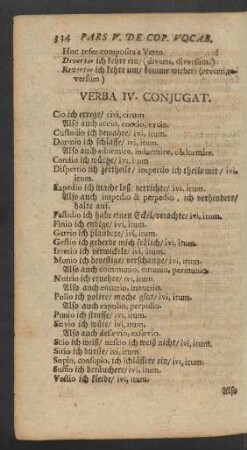 Verba IV. Conjugat.