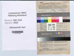 Entnazifizierung Karl Wischerhoff , geb. 23.11.1904 (Gemeindedirektor)