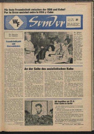 Betriebszeitung 'WF-Sender', Nr.21/1972 (9. Juni 1972)