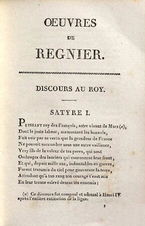 Oeuvres de Mathurin Regnier