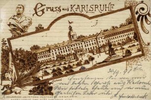 Postkartensammlung Weis mit Ansichten Karlsruhes. Schloss