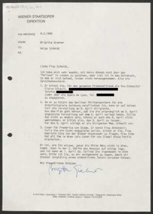 Brief an Helga Schmidt, 09.02.1990