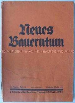 Landwirtschaftliche Fachzeitschrift "Neues Bauerntum"