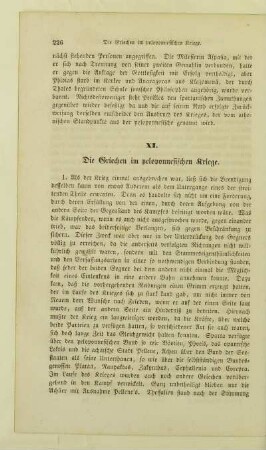 XI. Die Griechen im peloponnesischen Kriege