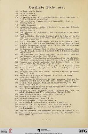 Gerahmte Stiche usw. (Nr. 640-686)
