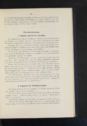 II. Ergebnisse der Nachuntersuchungen.