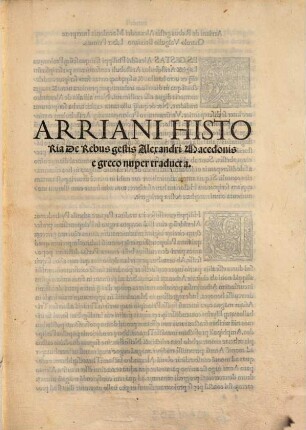 Arriani Historia De Rebus gestis Alexandri Macedonis : e greco nuper traducta