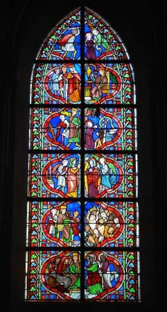 Frankreich. Basse Normandie. Manche. Coutances. Kathedrale innen. Nördliche Glasfenster 13 Jahrhundert