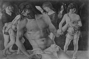 Der tote Christus von vier Engel unterstützt