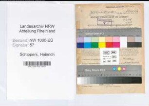 Entnazifizierung Heinrich Schippers, geb. 03.06.1908 (Postschaffner)