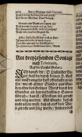 Am dreyzehenden Sontage nach Trinitatis.