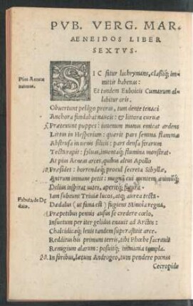 Pub. Verg. Mar. Aeneidos Liber Sextus.