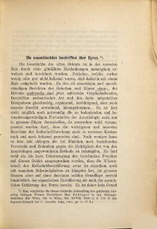 Die neuentdeckten Inschriften über Cyrus