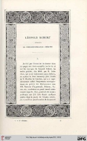2. Pér. 5.1872: Léopold Robert d'après sa correspondance inédite, 1