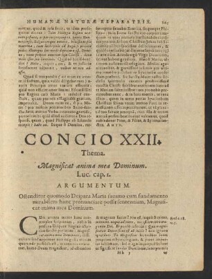 Concio XXII. Thema. Magnificat anima mea Dominum.