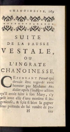 Suite De La Fausse Vestale, Ou L'Ingrate Chanoinesse