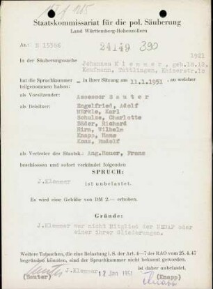 Klemmer, Johannes