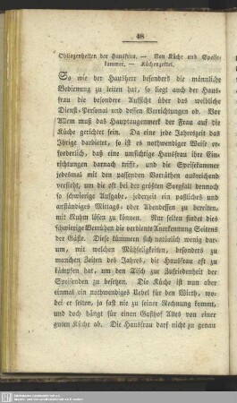Obliegenheiten der Hausfrau