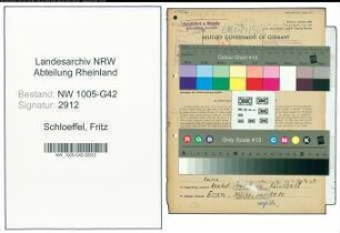 Entnazifizierung Fritz Schloeffel , geb. 10.04.1892 (Kaufmann)
