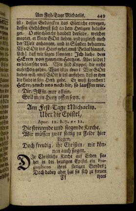 Am Fest-Tage Michaelis – Am XXVI. Sonntage nach Trinit