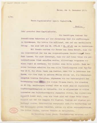 Brief an Ignaz Waghalter : 04.12.1919