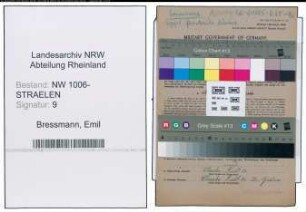 Entnazifizierung Emil Bressmann , geb. 16.10.1895 (Gewerbetreibender)