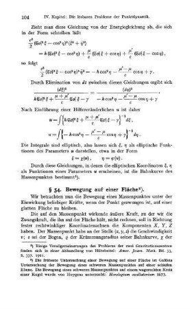 § 54. Bewegung auf einer Fläche.