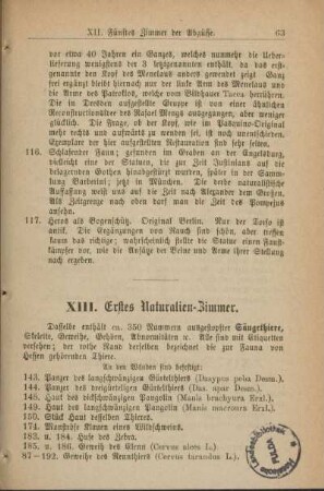 XIII. Erstes Naturalien-Zimmer.