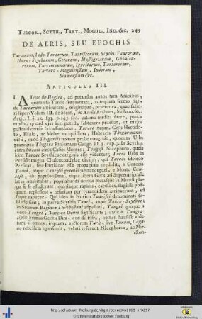 De Aeris, Seu Epochis … . Articulus III.