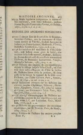 433-514, Histoire des Anciennes Monarchies