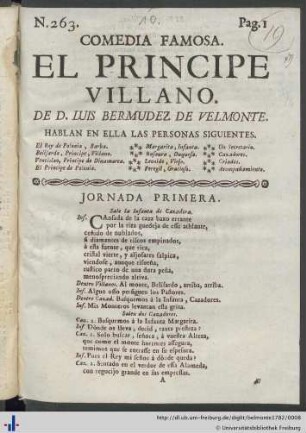 Comedia Famosa. El Principe Villano