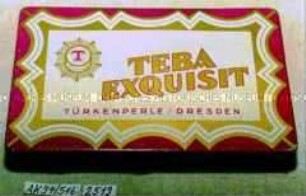 Blechdose für 25 Stück Zigaretten "TEBA EXQUISIT TÜRKENPERLOE / DRESDEN"