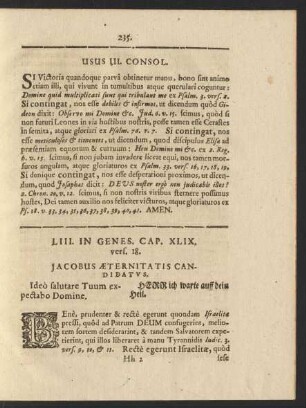 LIII. In Genes. Cap. XLIX. vers. 18. Jacobus Aeternitatis Candidatvs.